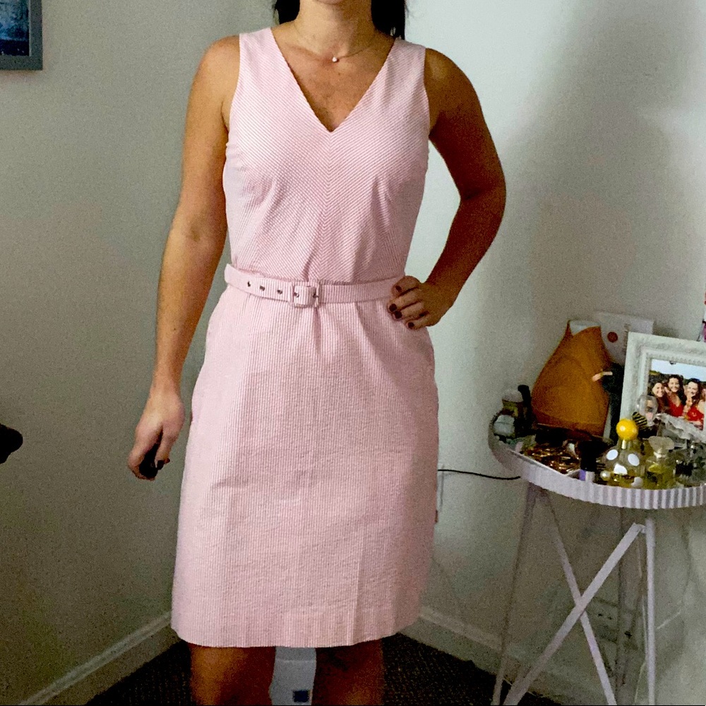 Never worn JCrew Factory pink striped dress